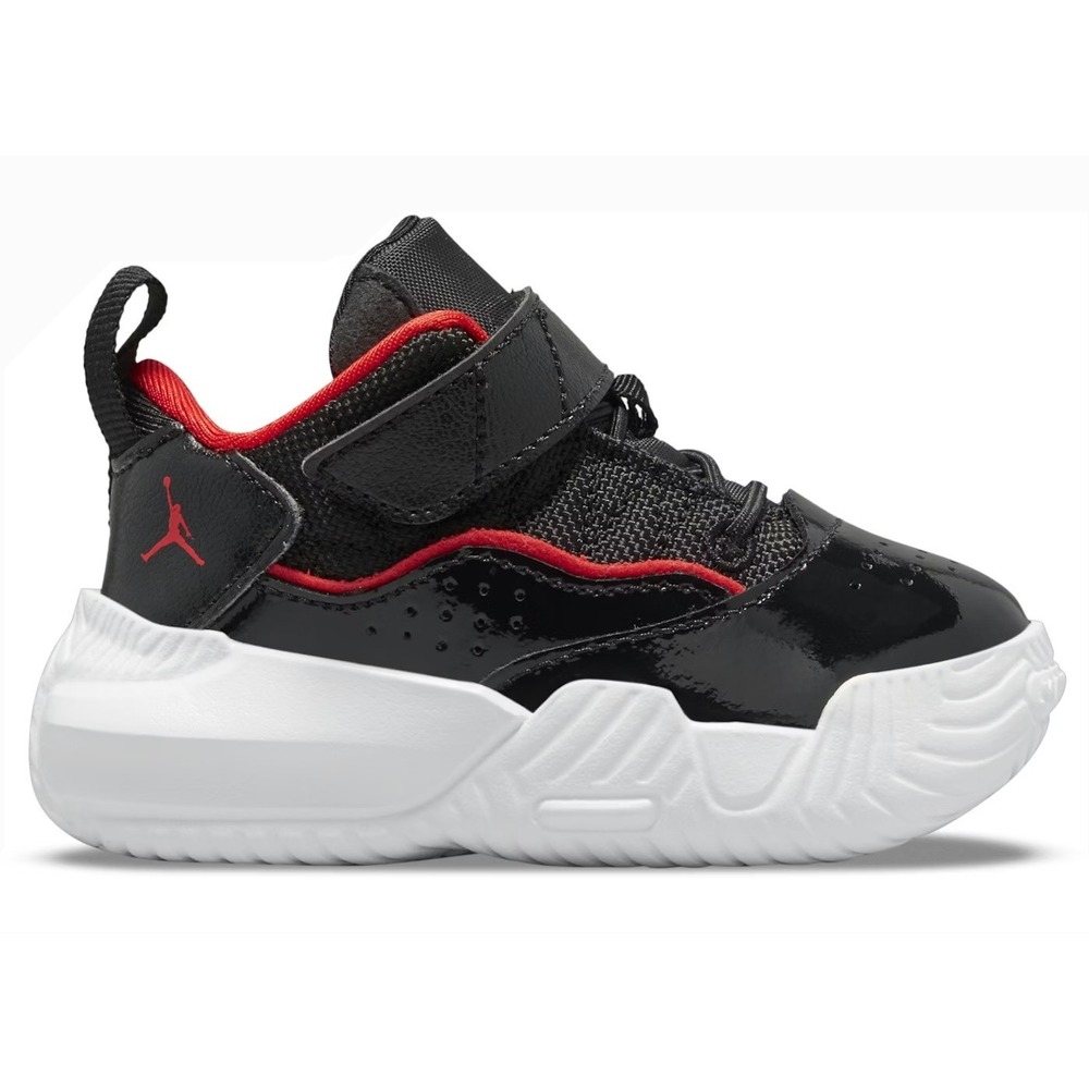 Jordan Stay Loyal Toddler 5C Black Red White Patent Leather Basketball Shoes